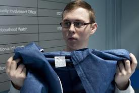 while killer Ben looks calm and collected as he prepares his clothes for forensics