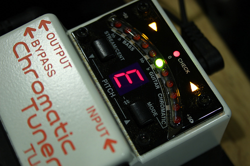 Electronic tuner, making a guitarist's life easier.