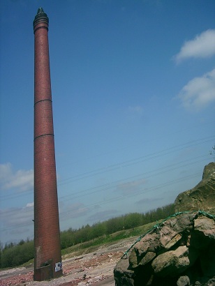 Red Chimney Near Hapton the weekend before it was demolished.