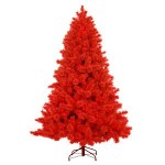 A 7.5 Foot Pre-Lit Red Cashmere Artifical Christmas Tree