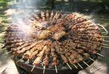 Barbecued kebabs - they look like a work of art!