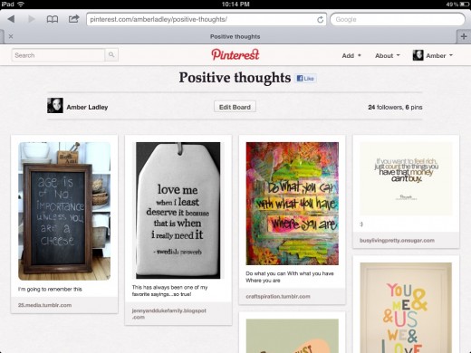 My Positive Thoughts Board on Pinterest