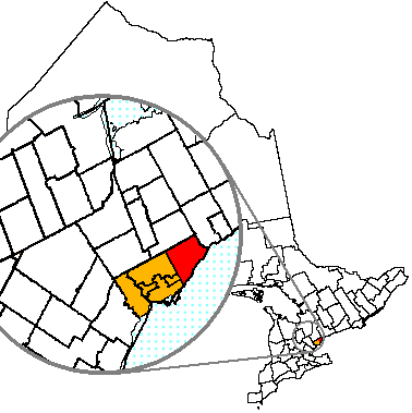 Map location of Scarborough, Toronto, Ontario 
