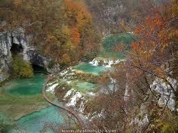 Croatia's first and most impressive National Park, Plitvica, shown here with autumn leaves.  It is still delightful for walking and exploring.