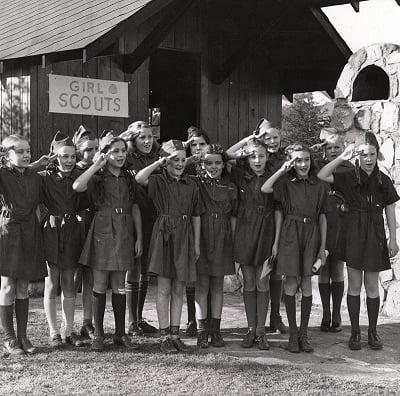 Girl Scouts of the 1940s.