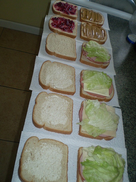 making sandwiches