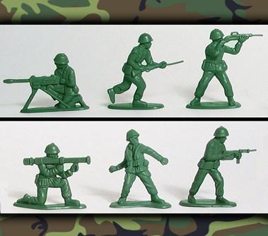 Little green army men--topping for military cake. 