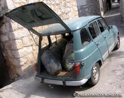 The Renault 4 hatchback is a traditional local favorite in transporting grapes from the fields to the wine cellar where they will be made into wine.