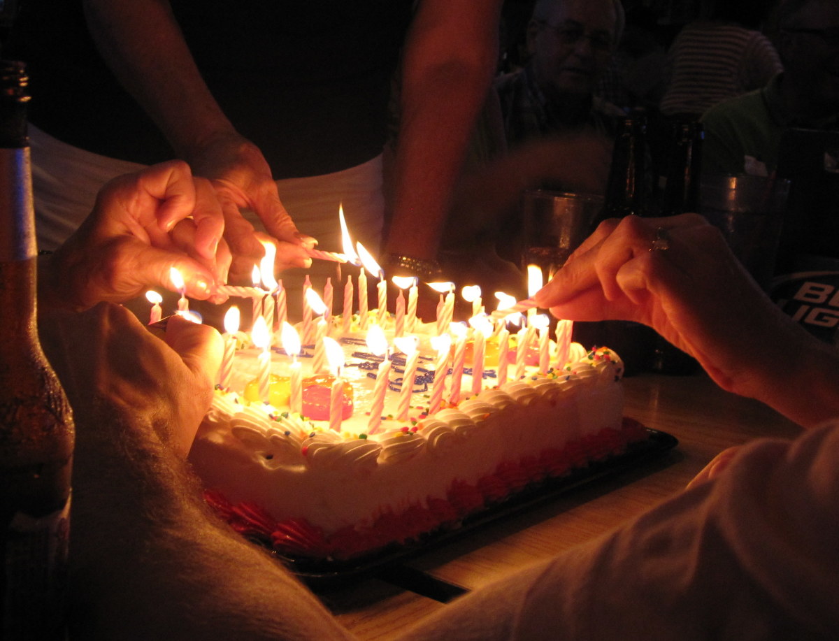 You know you're old when it takes more than one person to light the candles on your birthday cake.