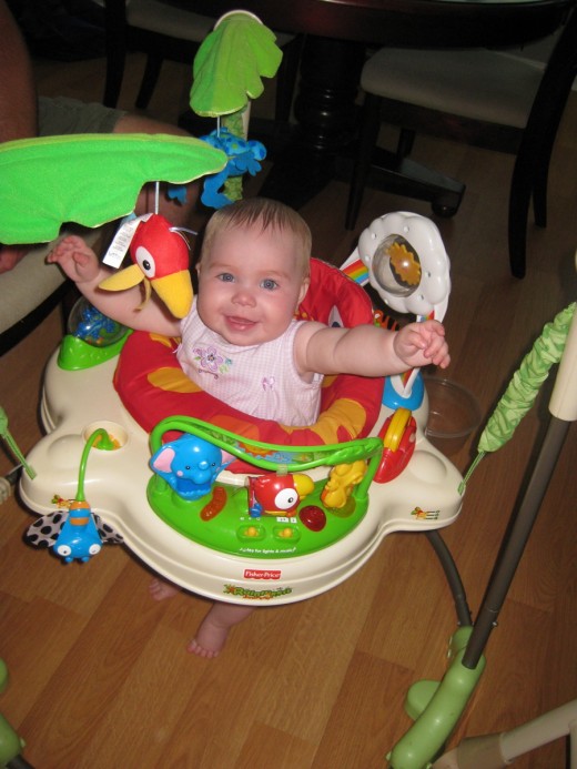 pic of baby in Rainforest Jumperoo bouncer