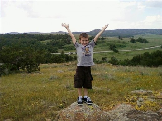 This is my youngest son during a hike in the Wichita Mountains