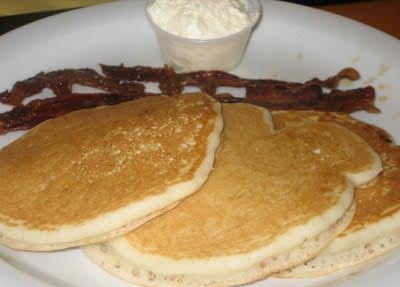 Big City Diner Kids Big Silver Dollar Pancakes with Bacon