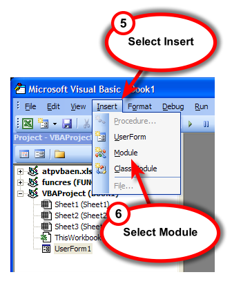 Figure 5. Insert a VBA module