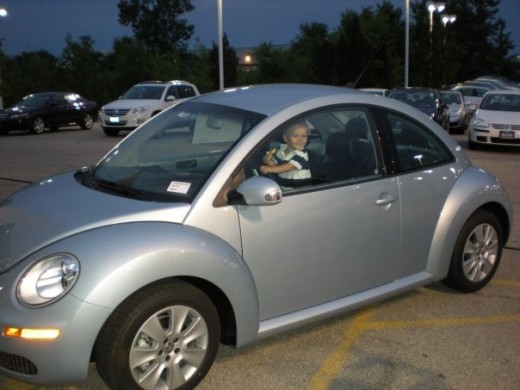 Checking out the Beetle when we first bought it