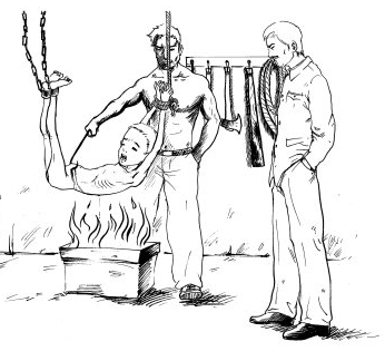Drawing of how he was tortured in 1994