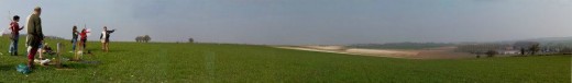 The Battlefield of Crecy. Myself with arm outstretched teaching a short history lesson. What a classroom!