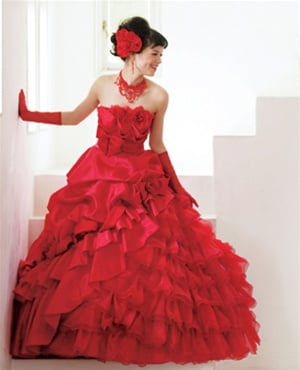 Red wedding gown $749. Alternative Wedding Dresses: Getting Married in Red.