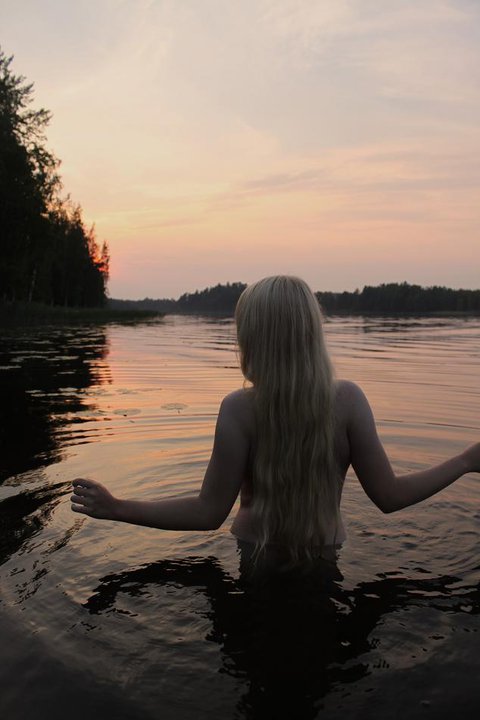 Aino in the Finnish Saga. She drowns herself rather than be married off to an elderly hero.