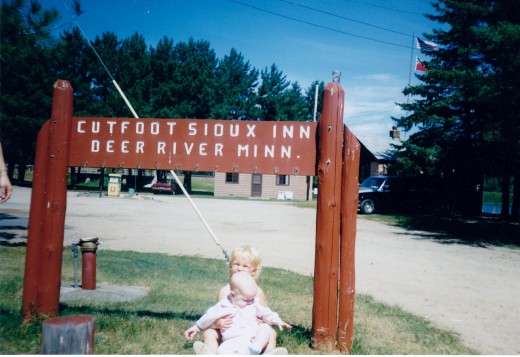 Granddaughters under sign