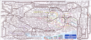 Full railway map of the Tokyo, Saitama, Chiba, and Kanagawa areas.