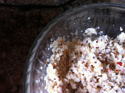 close up of the coconut chutney