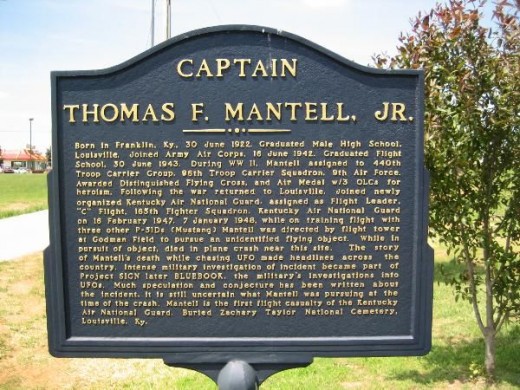 Official Marker Of The  Mantell Incident