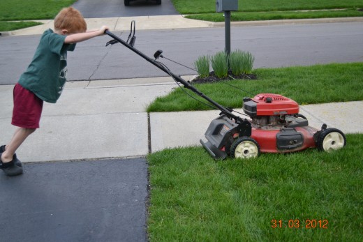 Son Learning to Mow