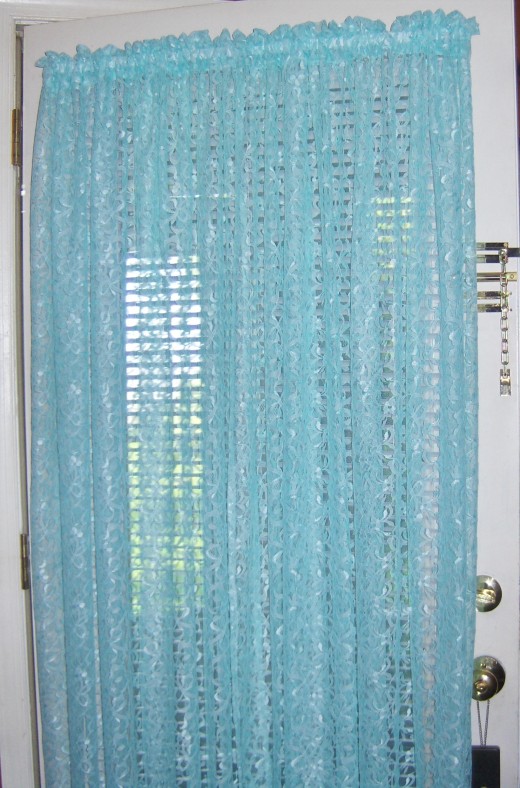Glass Door Lace Rod Pocket Treatment