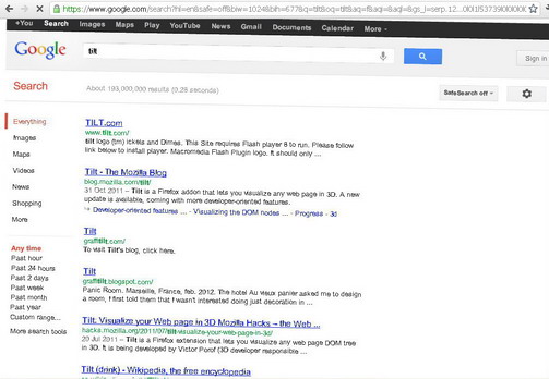 If you type 'askew' on Google search textbox, the search result page will become a bit tilt