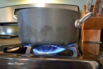 Turn the heat up to high to boil the water.