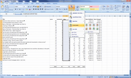 Highlight the column/cells then apply conditional formatting