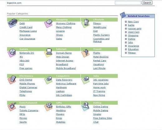 Screenshot of the site. when you click on it. As of today.