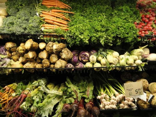Vegetable stock can be made by boiling up a selection of vegetables in water.