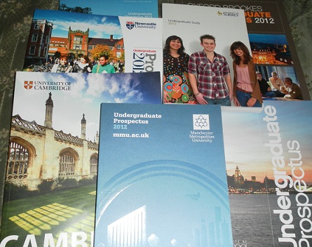 You can still order hard copies of university prospectuses, but the information in them is also available on line and should be more up to date.
