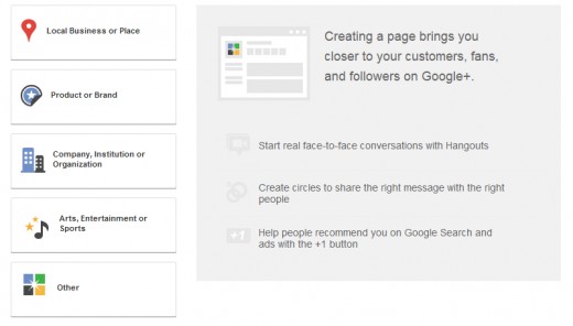 Create a Google Plus Page 