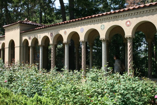 Rosary Portico from grounds