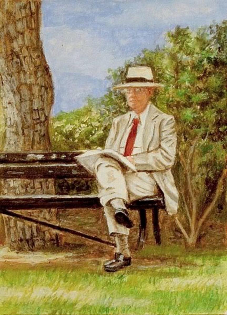 He sat in the Park on his Bench