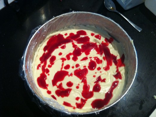 Layer one with raspberry sprinkles