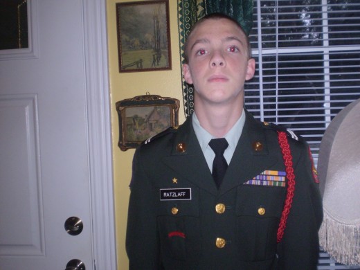 My son in high school JROTC 2 years before his graduation.  He served 4 years in JROTC.   