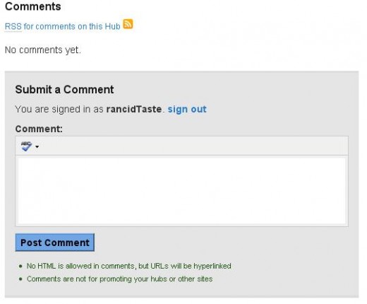 "Hubpages" comment capsule