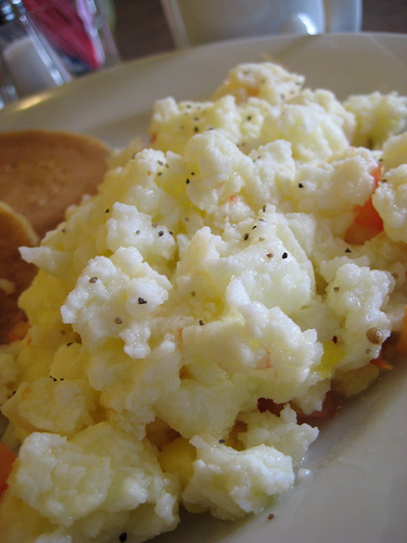 Scrambled Egg Whites. Egg whites can be used in the recipe below instead of whole eggs. 
