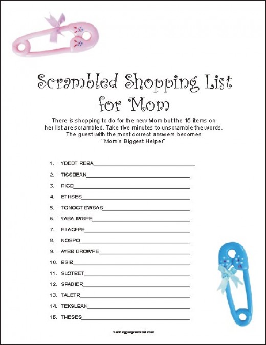 Where to Find Free Printable Games for a Baby Shower Online