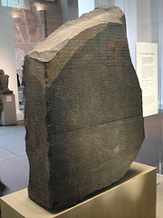 The Rosetta Stone has been exhibited in the British Museum in London, England since 1802.