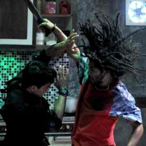 Iko Uwais as Rama fighting a "dreadful" enemy