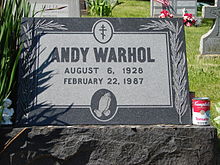 Andy Warhol - gravestone.