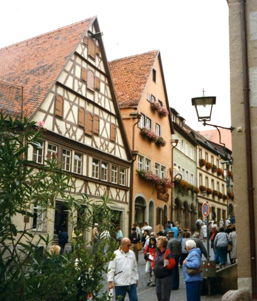 Heidelberg, Germany: Note the brightly attired American tourists.