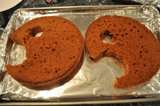 Position the cake for presentation. Once you start frosting, you will not want to move them.