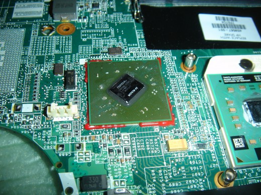 Video chip was surrounded by epoxy