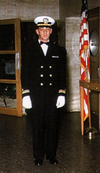 Harvey in his naval uniform, 1954.