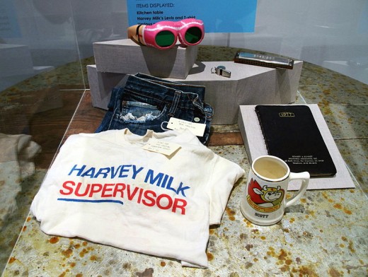 Some of Harvey's belongings in the GLBT Museum